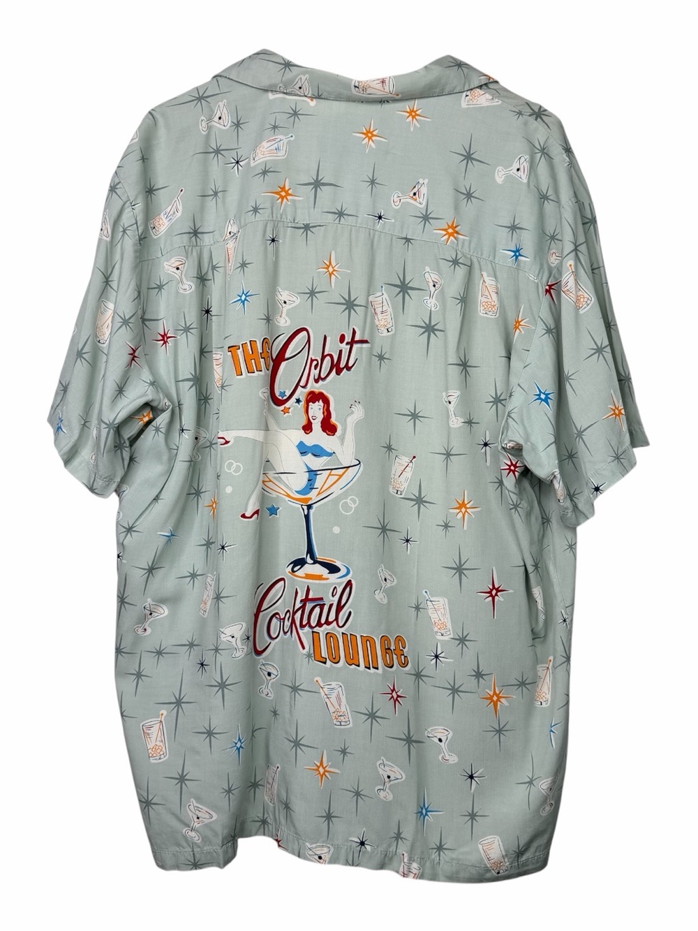 Paradise Found Hawaiian Shirt Orbit Cocktail Lounge Retro Rockabilly Men's XL